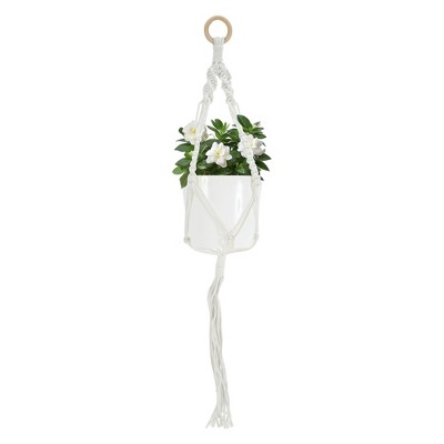 Unique Bargains Macrame Plant Hanger Woven Cotton Indoor Outdoor Decorative
