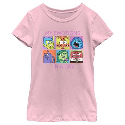 Girl's Inside Out 2 My Emotions in a Day T-Shirt