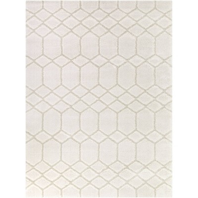 Balta Rugs 5'3"x7' Theron Honeycomb Geometric Premium Shag Area Rug Cream