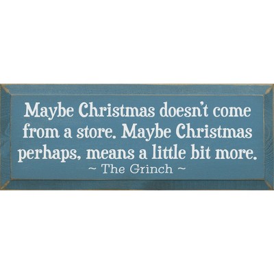 Slickblue Grinch Christmas Quote Wood Sign – Maybe Christmas Means More – Rustic Holiday Wall Decor 7x18, Color Options