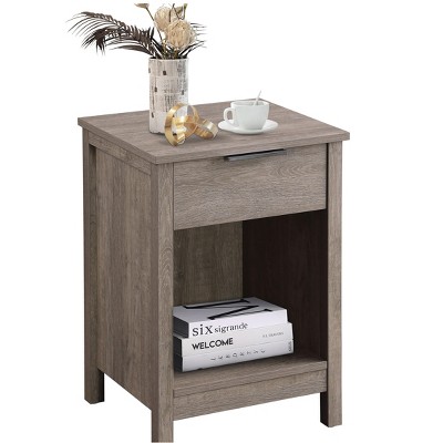 Racxily Nightstand with Drawer,End Table With Drawer and Open Shelf, Sturdy Side Frames, Night Stand for Bedroom, Side Table for LivingRoom