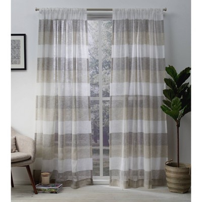 Set of 2 Bern Rod Pocket Window Curtain Panels Exclusive Home