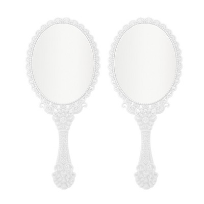 Unique Bargains Delicate Handheld Mirror 2 Pcs