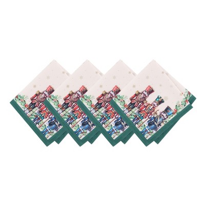 Royal Nutcracker Napkins, Set of 4 - Ivory - 17x17 - Elrene Home Fashions