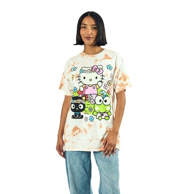 Hello Kitty Flower Power Women's Cloud Wash Crew Neck Short Sleeve T-shirt