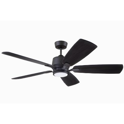 Luminance Kathy Ireland Home Ion Eco LED 72" Ceiling Fan, Light Kit, Wall Control, Graphite with Charcoal Solid Wood Blades