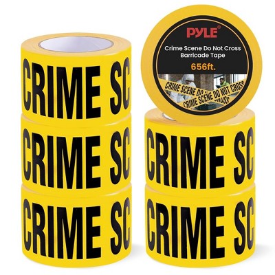 Pyle 6-Piece Crime Scene Do Not Cross Barricade Tape Set - 656 Feet Long