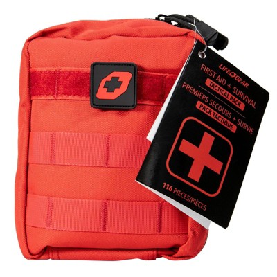 Life Gear 117pc First Aid Survival Kit Soft Dry Bag: Camping Gear Emergency Supplies for Car & Outdoor Preparedness
