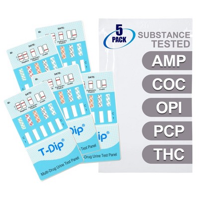Mintegrity [5pk] 5 Panel Urine Drug Test Card for Home | High Sensitivity Substance Screening Home Detection Urine Dip Card | MT-WDOA-154
