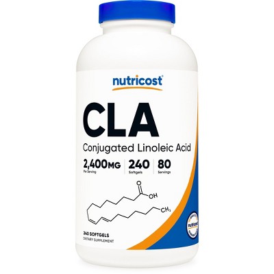 Nutricost CLA (Conjugated Linoleic Acid) 2,400mg, 240 Softgels - Gluten Free, Non-GMO, 800mg Per Softgel