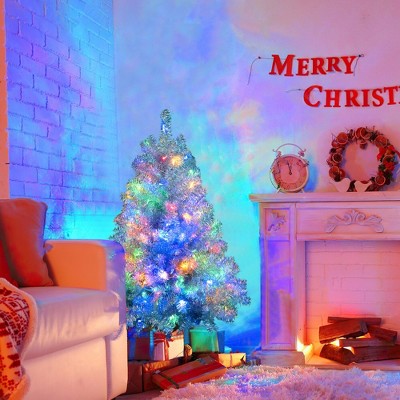 Whisen 4FT Prelit Artificial Christmas Tree with Metal Stand, 400 Branch Tips, 150 LED Lights,11 Lighting Modes