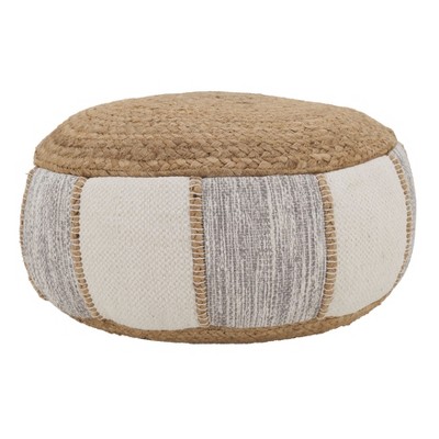 Saro Lifestyle Woven Pouf, 20"x10" Round, Natural