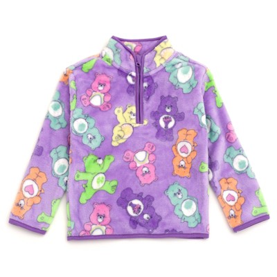 Care Bears Girls Half Zip Drop Shoulder Woobie Sweatshirt Little Kid to Big Kid