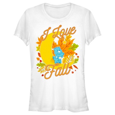 Juniors Womens Care Bears Bedtime Bear I Love Fall T-Shirt