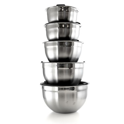 MegaChef 10 Piece Multipurpose Stackable Mixing Bowl and Lid Set