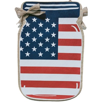 Patriotic Mason Jar Burlap USA Garden Flag 18" x 12.5" Briarwood Lane