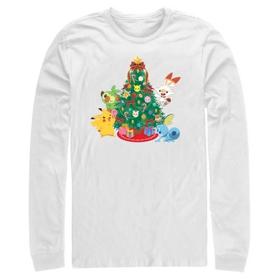Men's Pokemon Christmas Tree Friends Long Sleeve Shirt