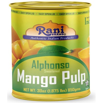 Mango Pulp Puree (Alphonso Sweetened) - 30oz (1.875lbs) 850g - Rani Brand Authentic Indian Products