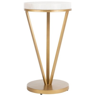 Theia Accent Table - ACC3704A - White/Gold - Safavieh