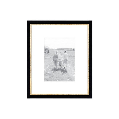 Petal Lane Matted Photo Frame Black with Gold Dot