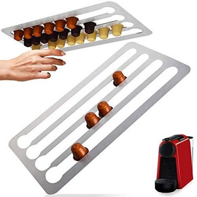 Impresa Stainless Steel Capsule Holder Compatible with Nespresso Pods - 16"L x 8.6"W (41cm x 22 cm) - Holds 44