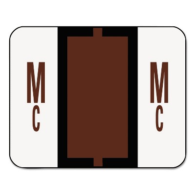 Smead A-Z Color-Coded Bar-Style End Tab Labels Letters Mc Brown 500/Roll 67097