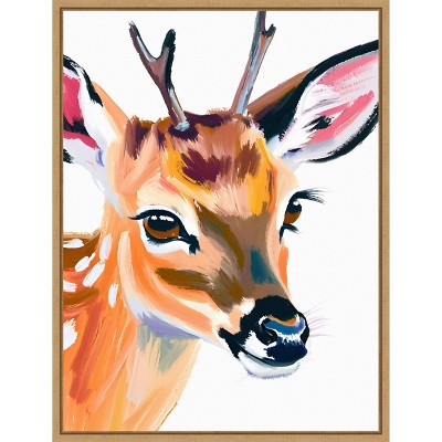 Amanti Art Reh Deer by Ohkimiko  Framed Canvas Wall Art