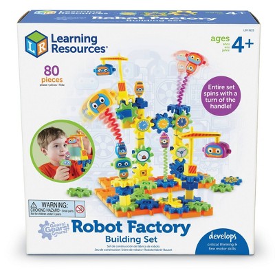 Learning Resources Gears! Gears! Gears! Robot Factory Building Set: 80-Piece Educational Plastic Construction Toy