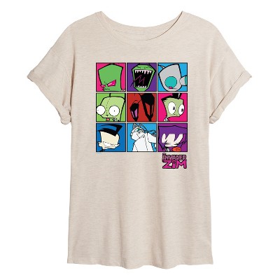 Women's - Invader Zim - Boxed Invader Gir Oversized Graphic T-Shirt