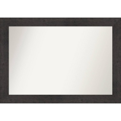 42" x 30" Rustic Plank Espresso Wall Mirror for Bathroom Vanity - Amanti Art: Includes Mounting Hardware