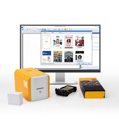 KODAK Photo ID Card Printer, Compact and Easy to Use, Color Ribbon and 100 Cards Included