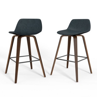 Sapphtopaz Modern Bar Stool Upholstered Dining Chairs with Curved Seat and Backrest Counter Height Barstools Set of 2 for Kitchen Island