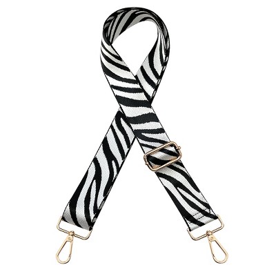 Wrapables Wide Adjustable Crossbody Handbag Strap, Women's Replacement Bag Strap for Purses, White Zebra Print