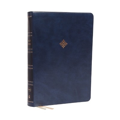 Nkjv, Reference Bible, Super Giant Print, Leathersoft, Blue, Red Letter Edition, Comfort Print - Large Print by  Thomas Nelson (Leather Bound)