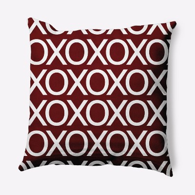 16"x16" Hugs and Kisses Valentines Square Throw Pillow - e by design
