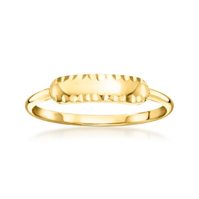 Ross-Simons Italian 10kt Yellow Gold Diamond-Cut Bar Ring