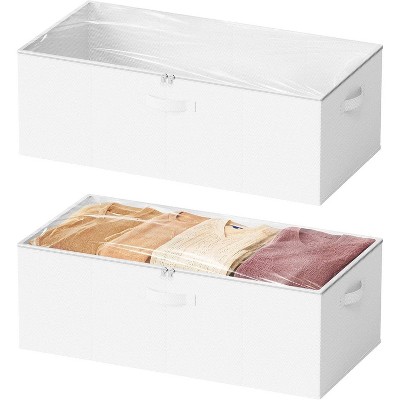 2 Pack 86qt Under Bed Storage Containers with Lids - 10" High Large Organizers for Bedroom, Closet, Clothes, Bed Sheets  - SpaceAid®