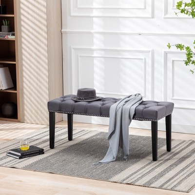 GDFStudio Peggy Velvet Upholstered Tufted Dining Bench
