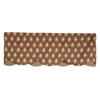 RLF Home 3" Rod Pocket High Quality Fabric Cherry Vine D-Regal Valance for Windows 50" x 17" Rose