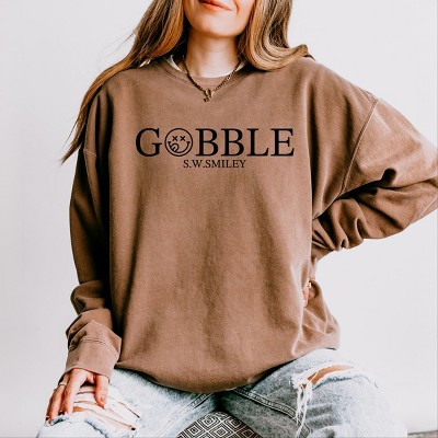 S.W.Smiley Gobble Typewriter - Women's Lightweight Garment Dyed Sweatshirt