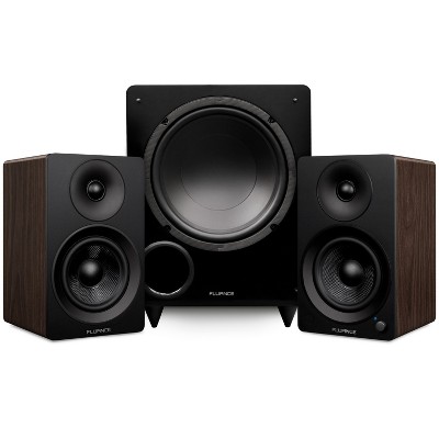Fluance Ai41 Powered 5" Stereo Bookshelf Speakers, DB10 10" Powered Subwoofer, 15ft RCA Subwoofer Cable