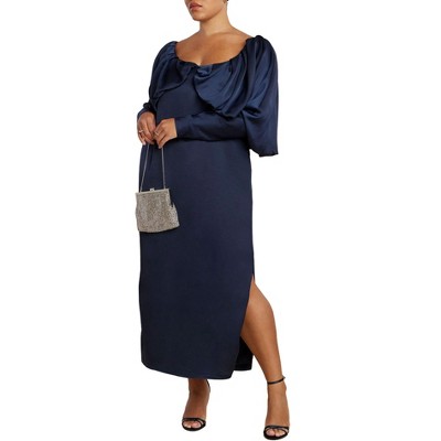 ELOQUII Pleated Bodice Column Dress