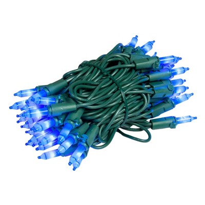 Novelty Lights RetroGlo Ceramic Mini Lights 50 Light on Green Wire 11 Feet Long