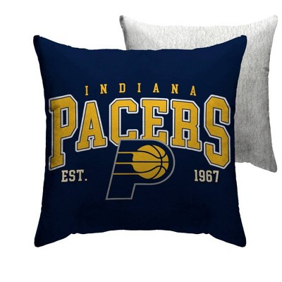 NBA Indiana Pacers Poly Span Decor Pillow: Sports Team Logo, Hidden Zipper, Plush Square