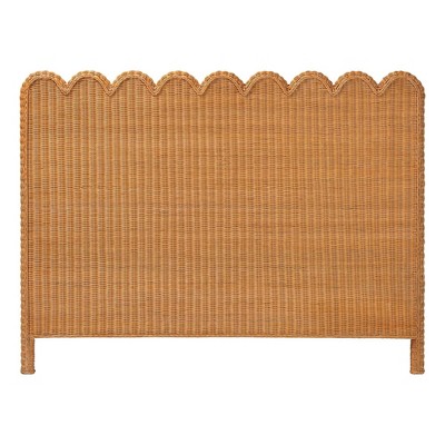 bali & pari Maritza Scalloped Rattan Pitrit Standalone Headboard