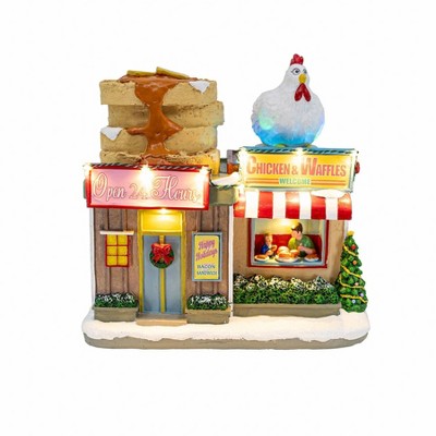 9.84"x5.51"x9.84" Animated with LED Lights and Music Polyresin AC Adapter 3 way Switch