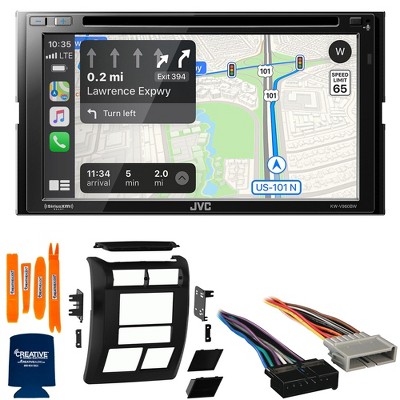 JVC KW-V960BW 6.8" Wireless CarPlay/Auto Receiver Bundle for Jeep Wrangler