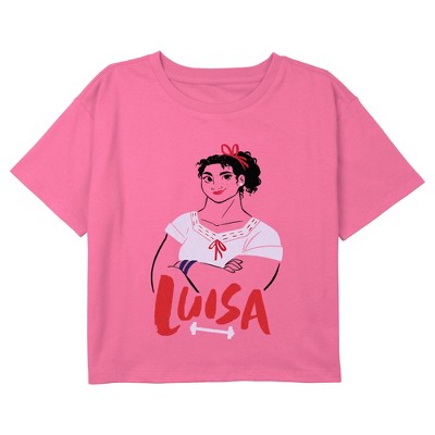 Girl's Encanto Strong Luisa Smiling Graphic Graphic Cropped T-Shirt