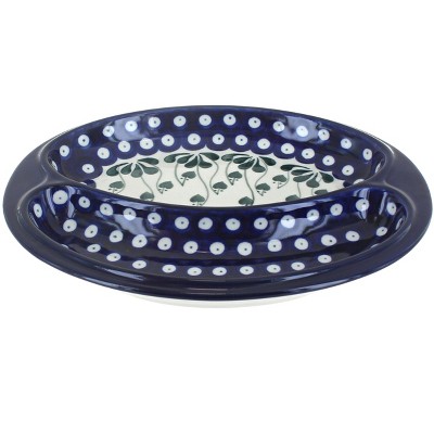 Blue Rose Polish Pottery 497 Ceramika Artystyczna Bratwurst Plate