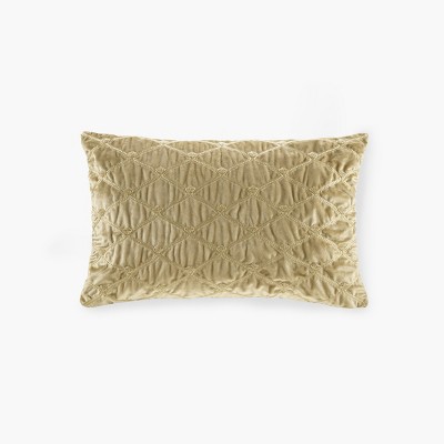 SEVOBAL Bed Pillows Luxury Embellished Velvet Oblong Pillow Set, Soft and Breathable Bed Pillows for Home Use, Gold, 22.05"*14.96"*3.94"